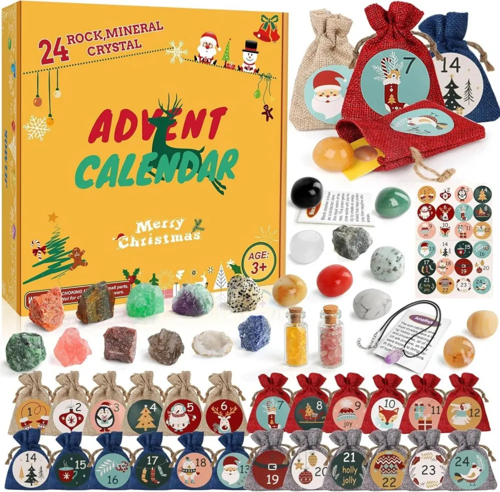 Adventskalender 2024 für Kinder Kristalle Edelsteine
