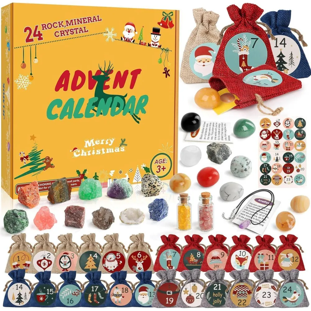 Adventskalender 2024 für Kinder Kristalle Edelsteine