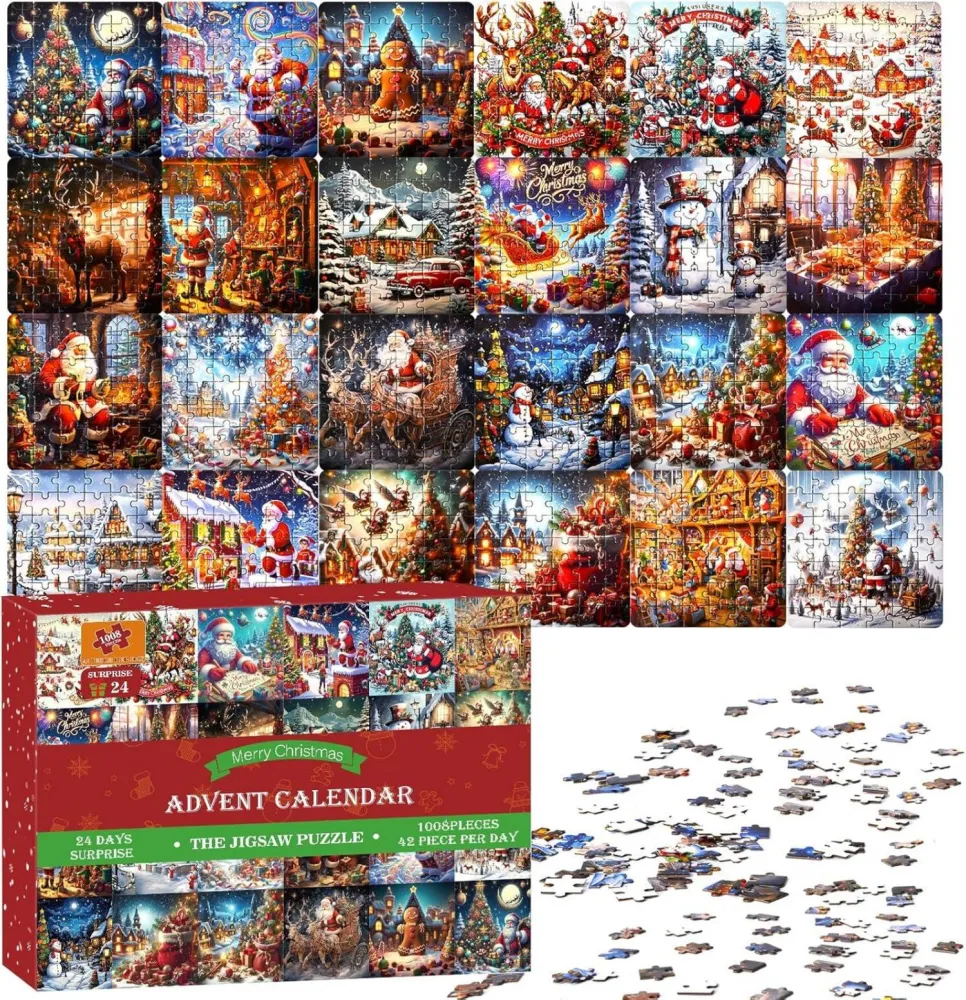 Adventskalender 2024 Puzzle Set 1008 Teile Weihnachts