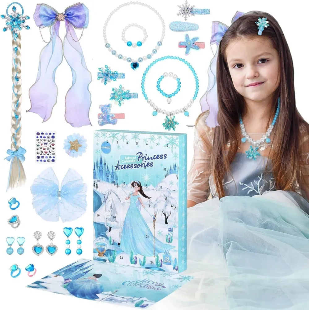 Adventskalender 2024 Schnee Thema Haarschmuck Mädchen 24