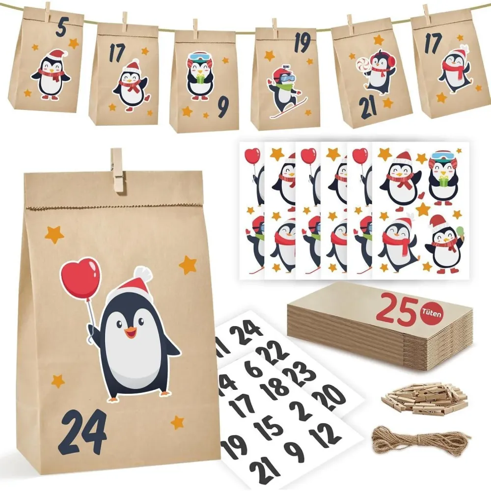 Adventskalender 2025 Waldtiere Tüten groß DIY Kinder