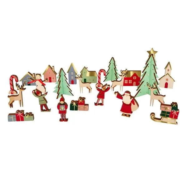 Adventskalender aus Holz - Festliches Dorf - Meri Meri