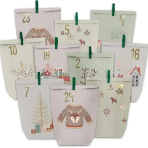 Adventskalender Kraftpapier Set - 24 Weihnachtstüten, selbst