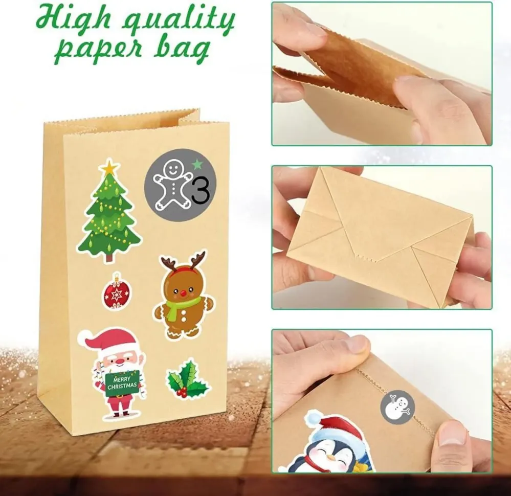 Adventskalender Kraftpapiertüten Weihnachtskalender DIY Set