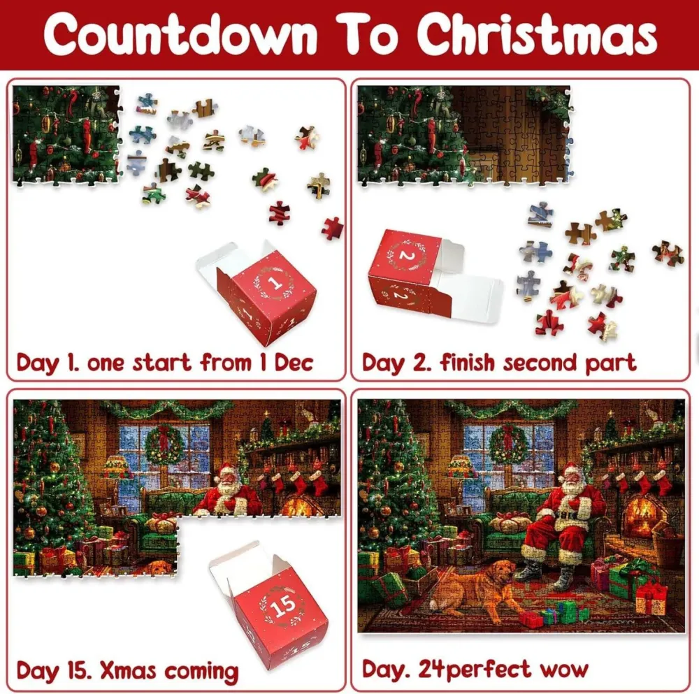 Adventskalender Puzzle 2024 Weihnachten 1008 Teile