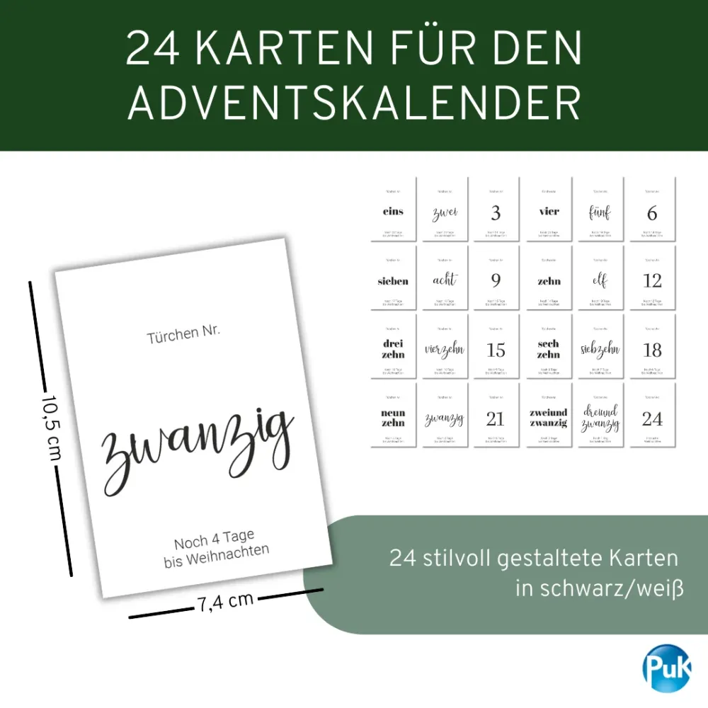 Adventskalender Set "Typo"