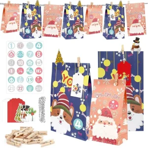 Adventskalender XXL Kraftpapier Weihnachtstüten Basteln