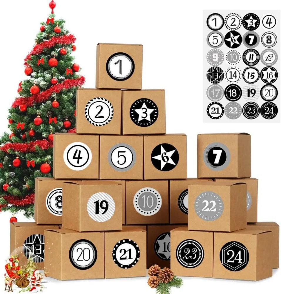 Adventskalender zum Befüllen 24 Boxen DIY Weihnachtskalender