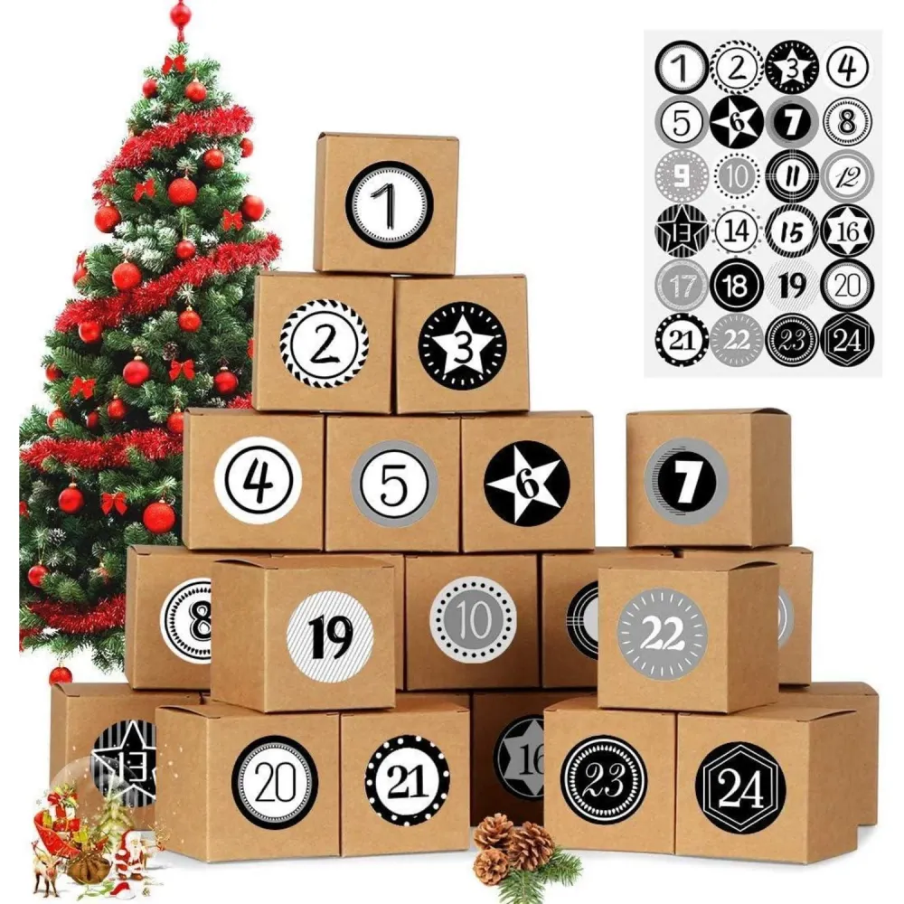Adventskalender zum Befüllen 24 Boxen DIY Weihnachtskalender