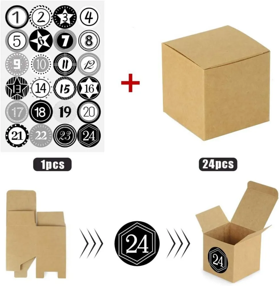 Adventskalender zum Befüllen 24 Boxen DIY Weihnachtskalender