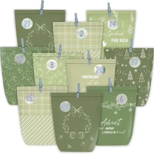 Adventskalender zum Befüllen Kraftpapier Schwarz DIY