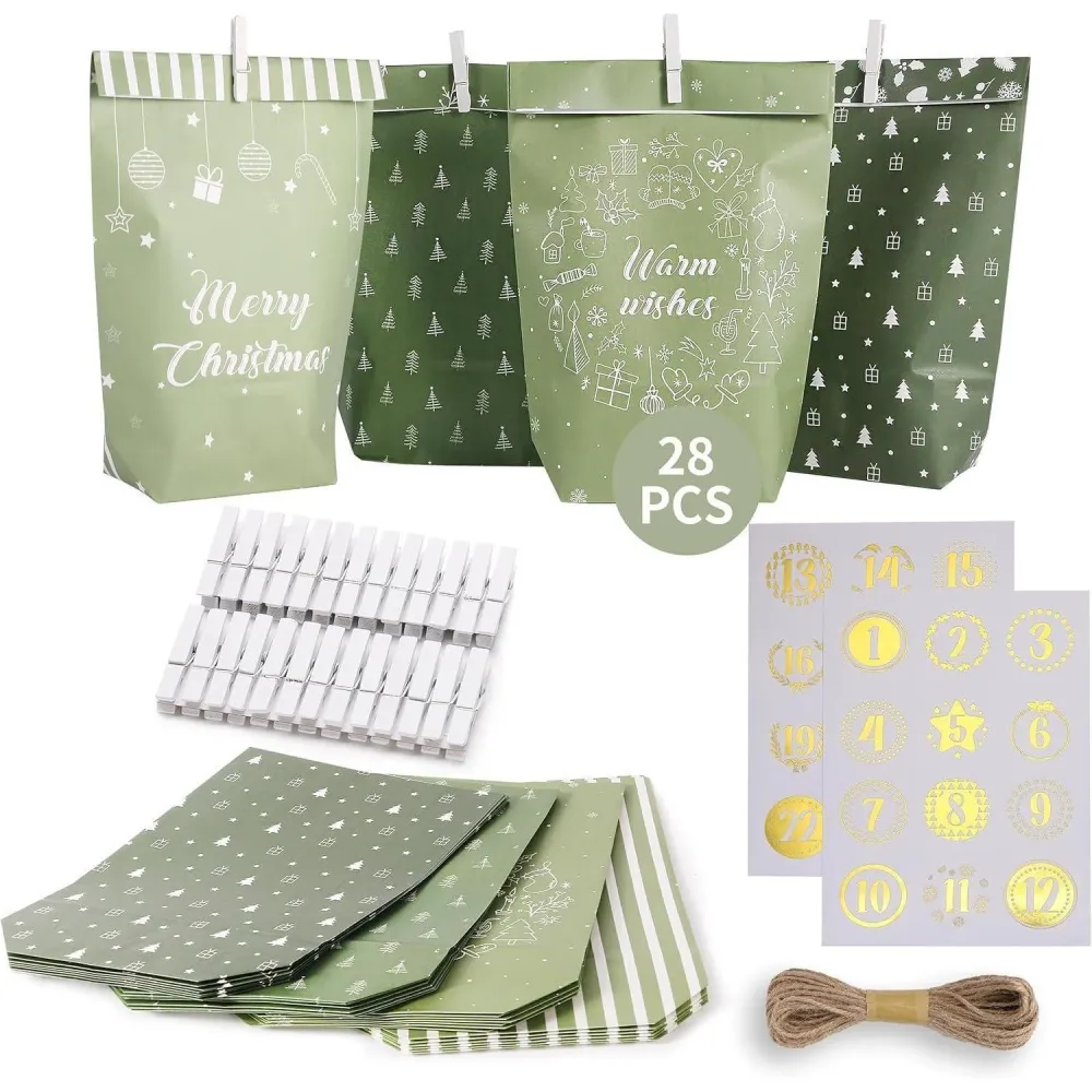 Adventskalender zum Befüllen mit Papier Adventstüten und