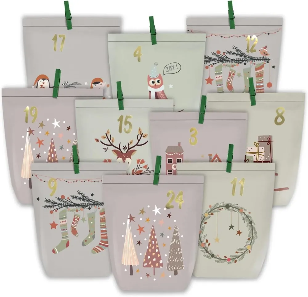 Adventskalender zum Befüllen 24 Weihnachtstüten DIY