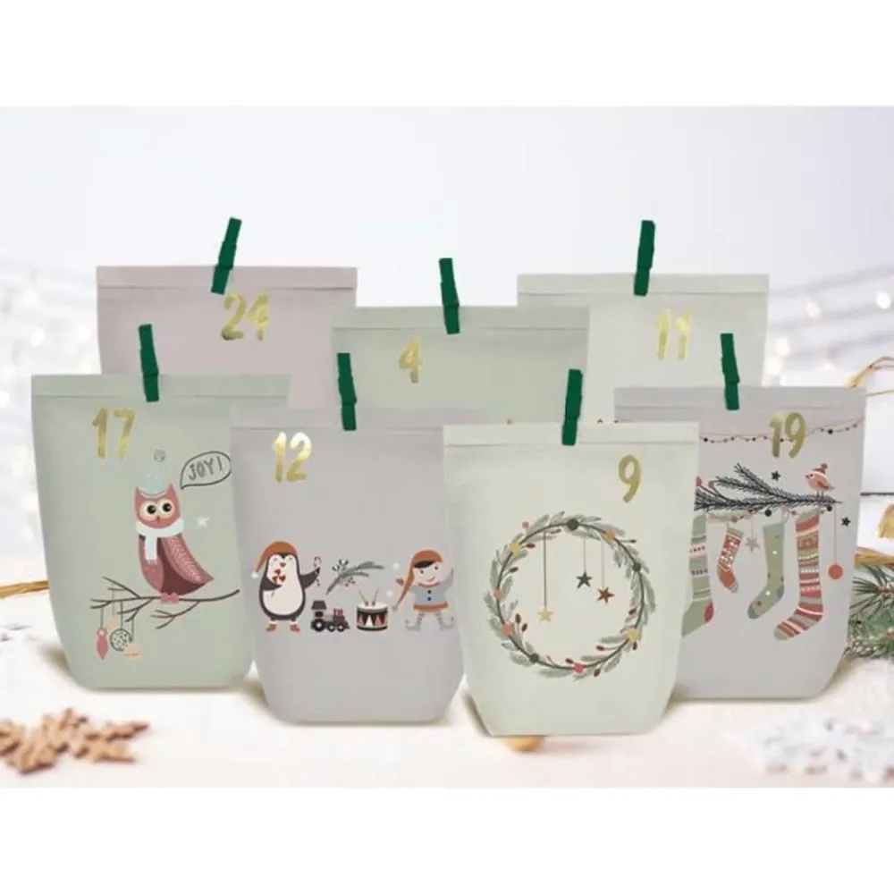 Adventskalender zum Befüllen 24 Weihnachtstüten DIY