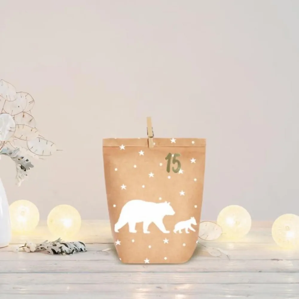 Adventskalender zum Befüllen Weihnachtstüten DIY Waldtiere