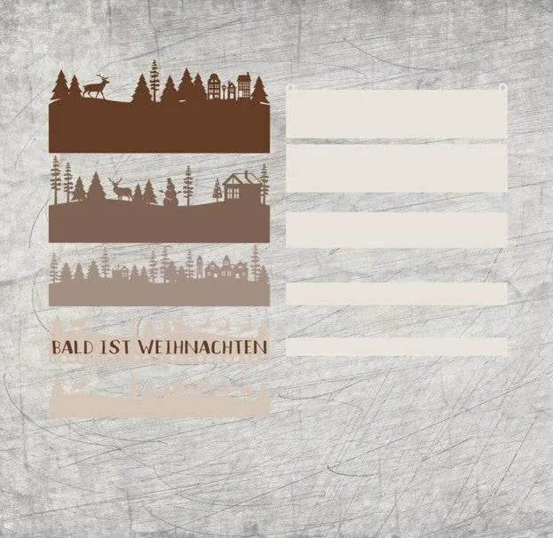 Basteln *Weihnachtssilhouette Adventskalender* Laser-& Plotterdatei