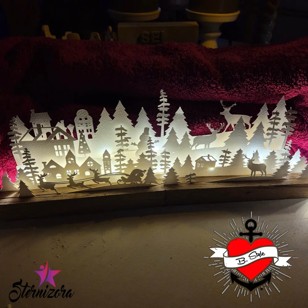 Basteln *Weihnachtssilhouette Adventskalender* Laser-& Plotterdatei