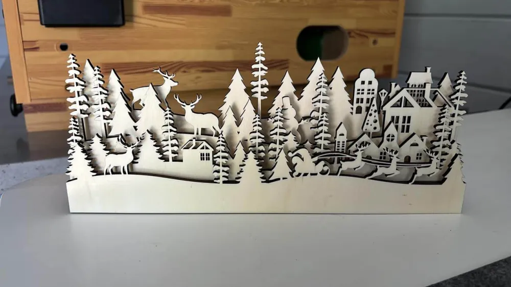 Basteln *Weihnachtssilhouette Adventskalender* Laser-& Plotterdatei
