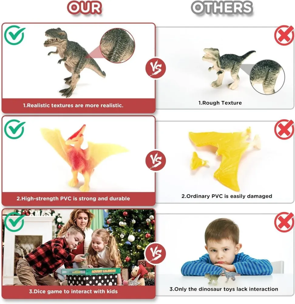 Dinosaurier Adventskalender 2024 Kinder Weihnachts Countdown