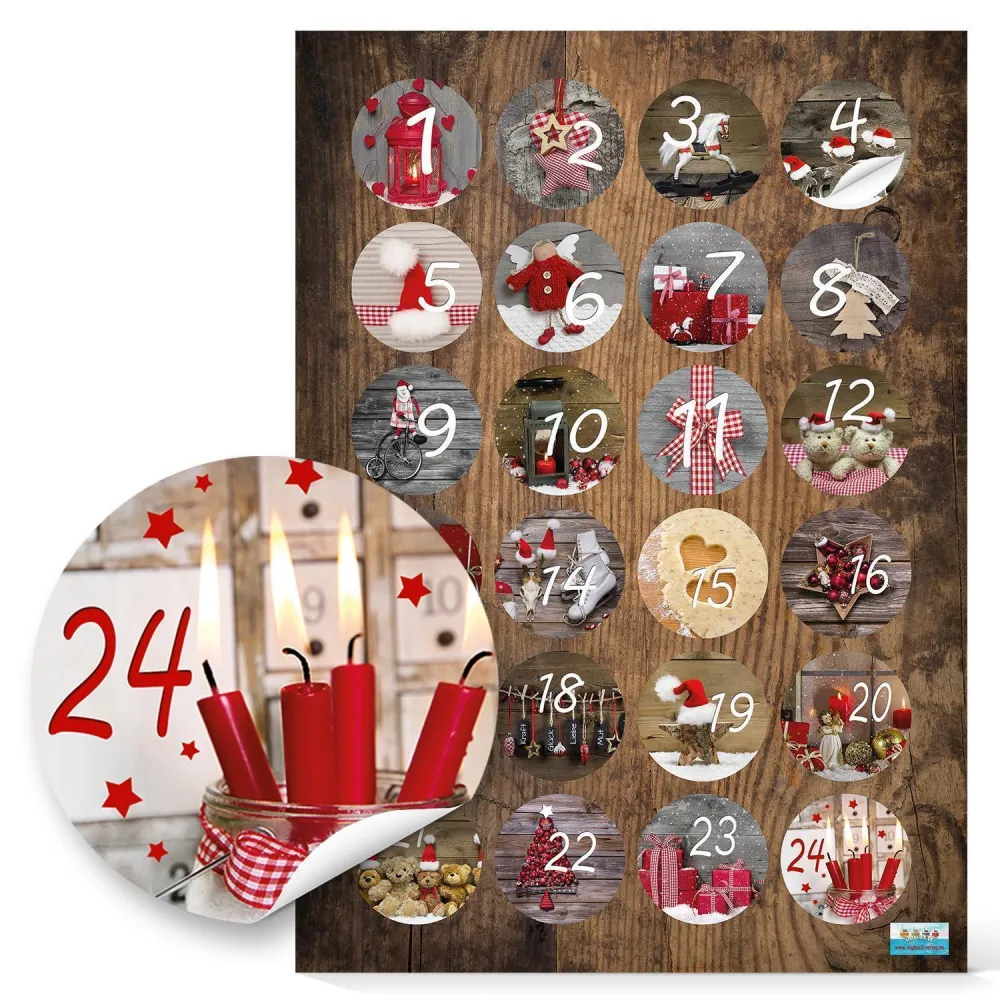 24 DIY Adventskalender Tüten zum Befüllen + Klammern + Adventskalenderzahlen - Weihnachtskalender selber machen