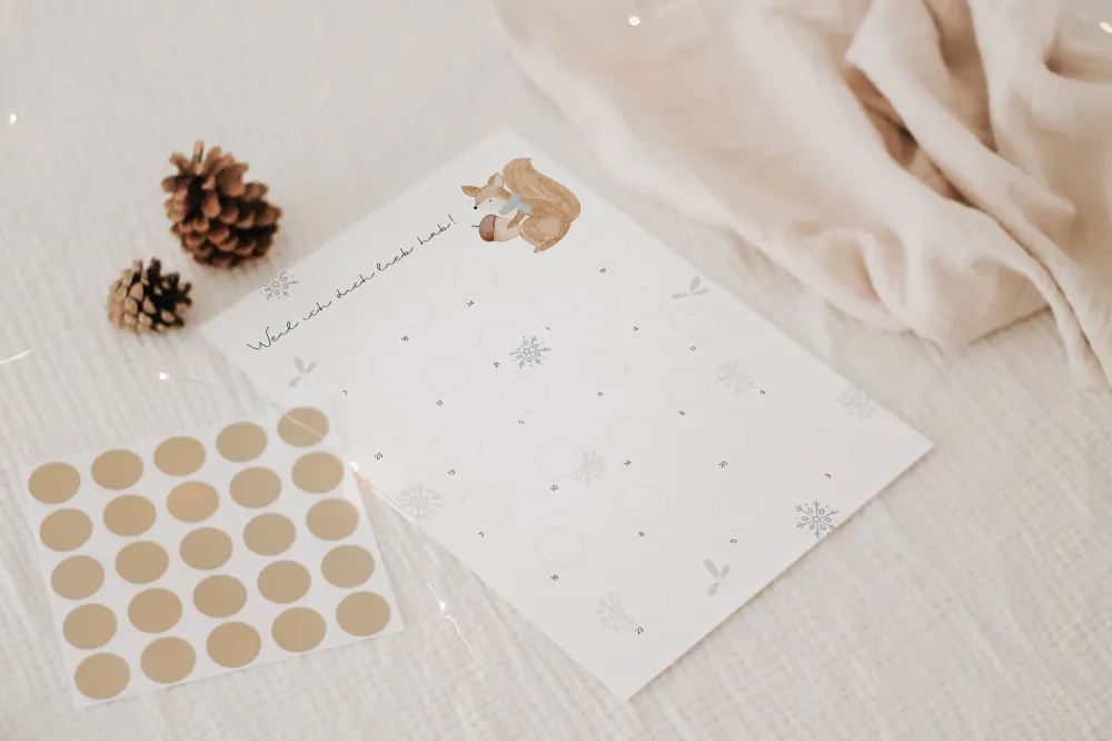 Hej Hanni Adventskalender zum Freirubbeln Eichhörnchen