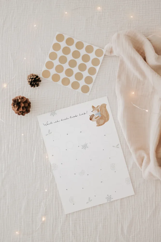 Hej Hanni Adventskalender zum Freirubbeln Eichhörnchen