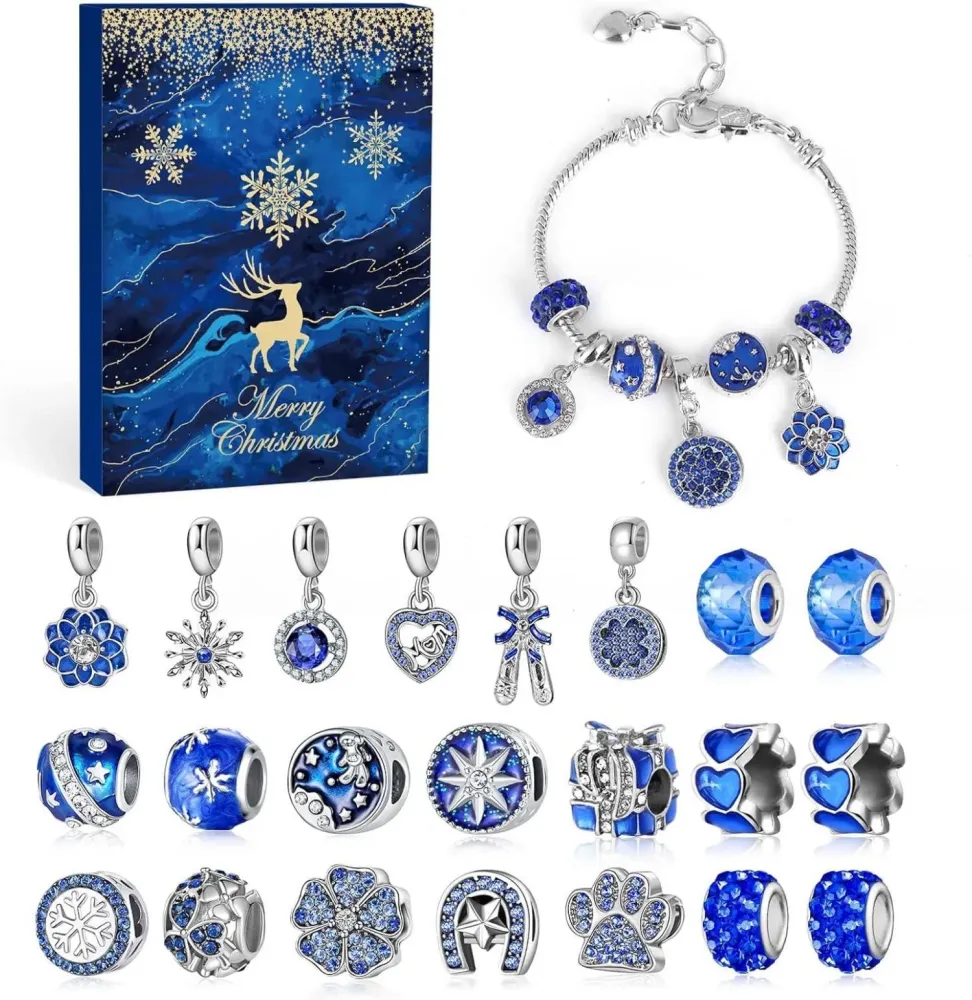 Königsblauer Schmuck Adventskalender 2024 - DIY Perlen