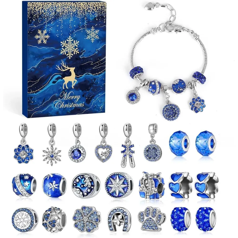 Königsblauer Schmuck Adventskalender 2024 - DIY Perlen