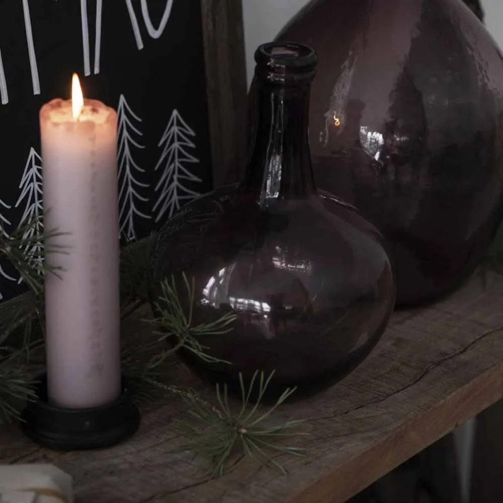 Ib Laursen - Adventskalender Kerze 1-24 rosa malva mit goldenen Zahlen
