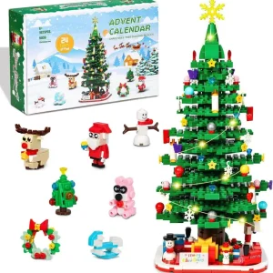 Weihnachts Klemmbausteine Adventskalender 2024 mit LED Licht