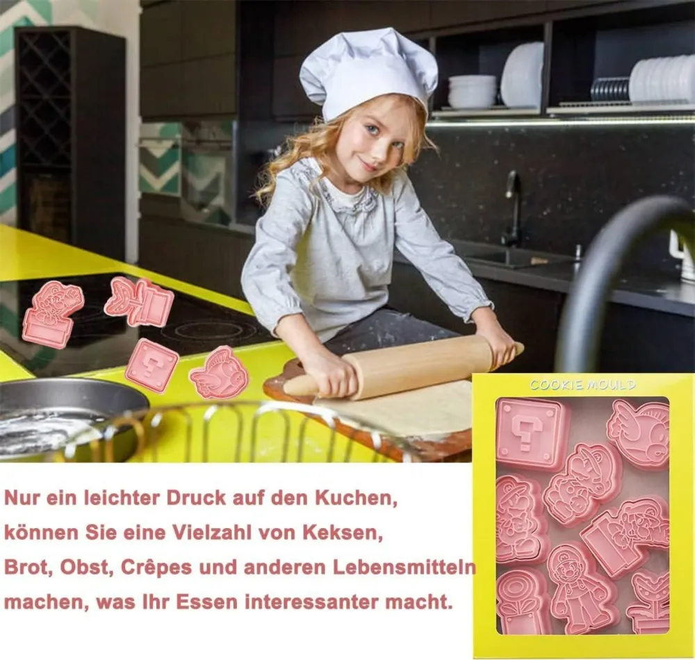 8-teiliges Cartoon Keks Ausstechformen Set für Kinder Party