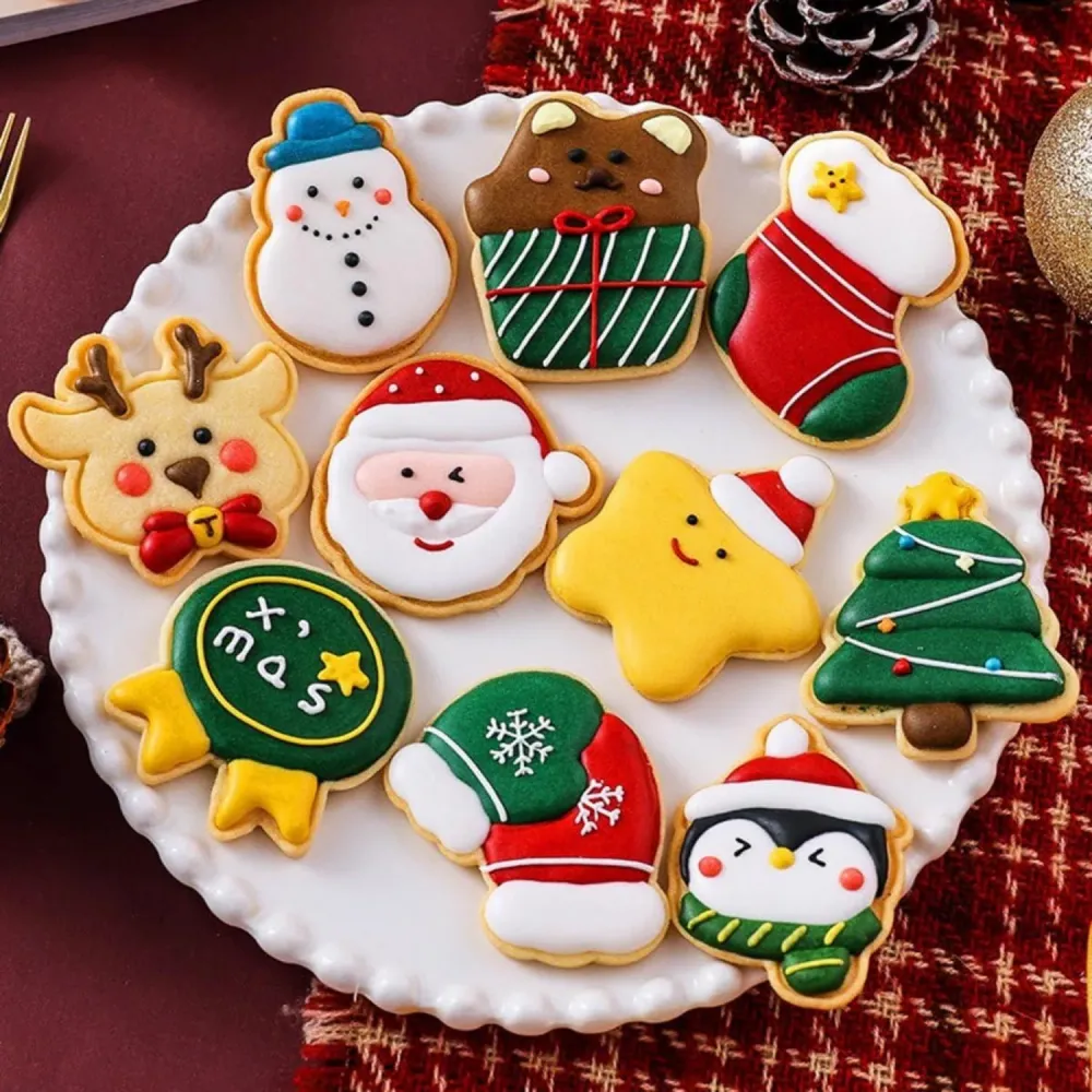 Weihnachts-Ausstechformen und Stempel Set - 10-teilig