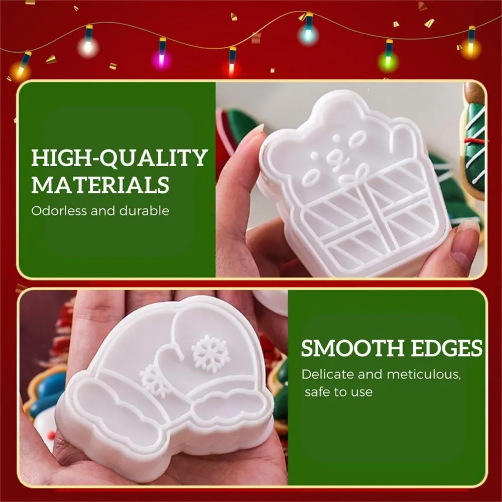 Weihnachts-Ausstechformen und Stempel Set - 10-teilig