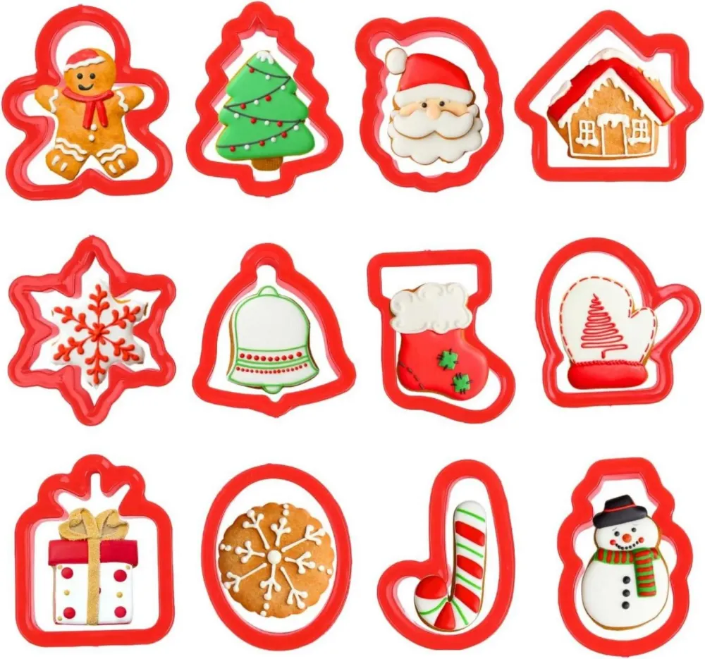 Weihnachts-Ausstechformen-Set 12-teilig Kunststoff