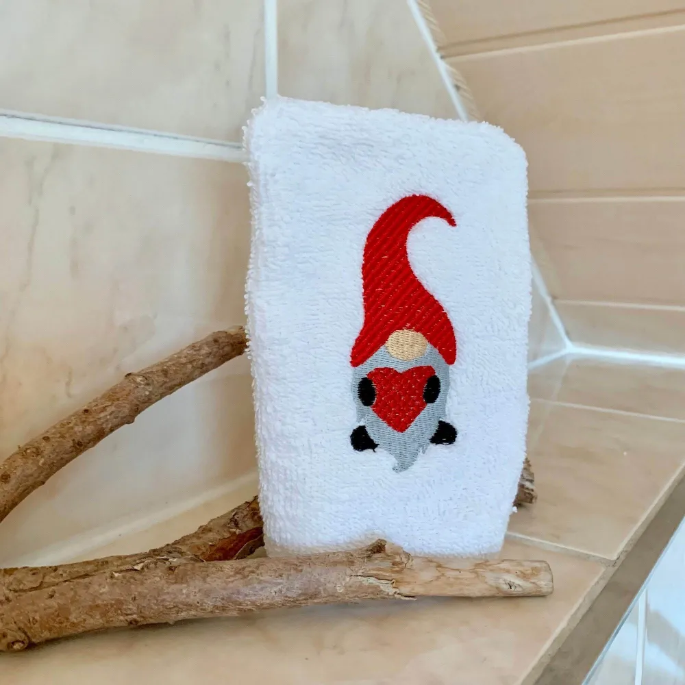Gnom-Waschlappen Stickdatei ITH 13x18 Waschhandschuh Wichtel Gnome Weihnachten Anleitung deutscher Sprache