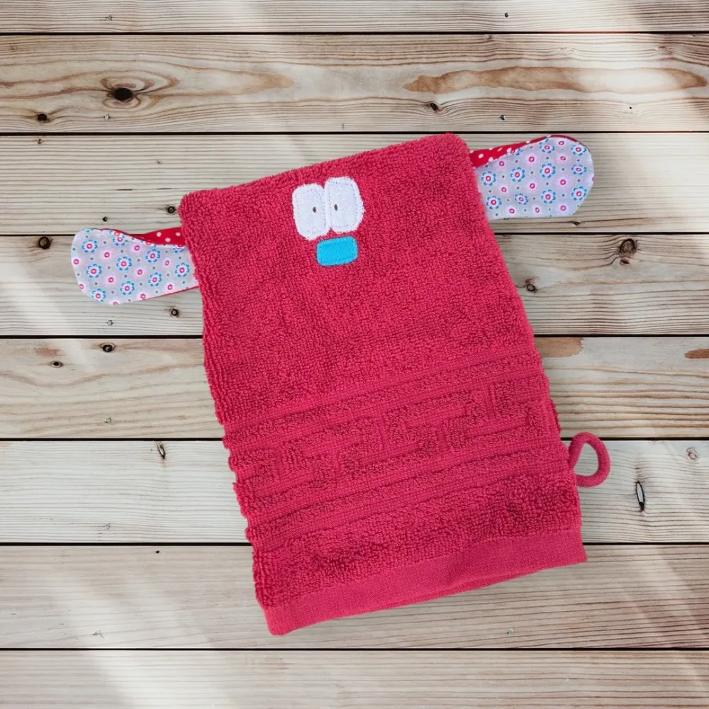 Handgemachter Waschhandschuh “Monsterchen” – verspielt & kinderfreundlich