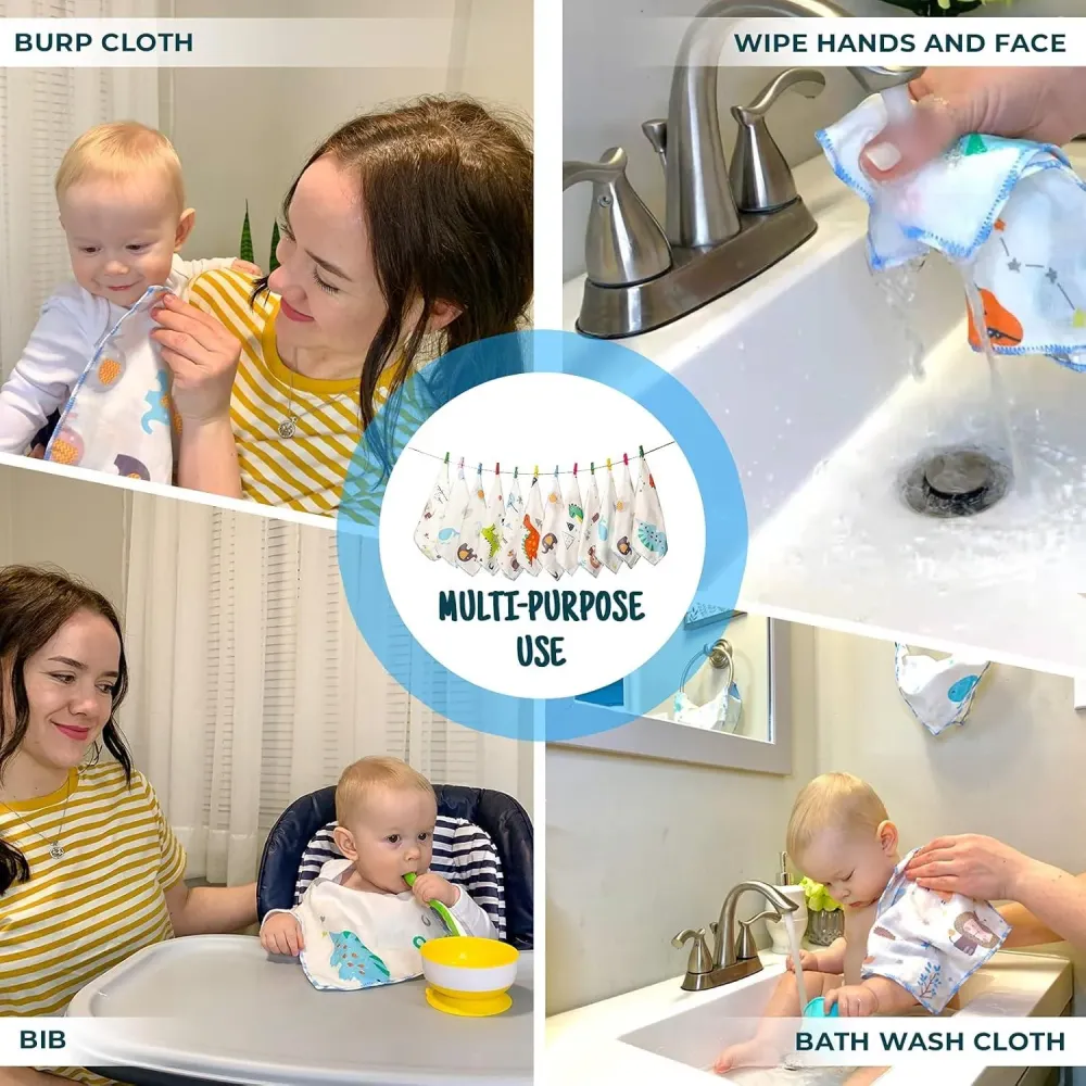 Omilion Baby-Waschlappen Baumwolle Badetuch Geschenkliste