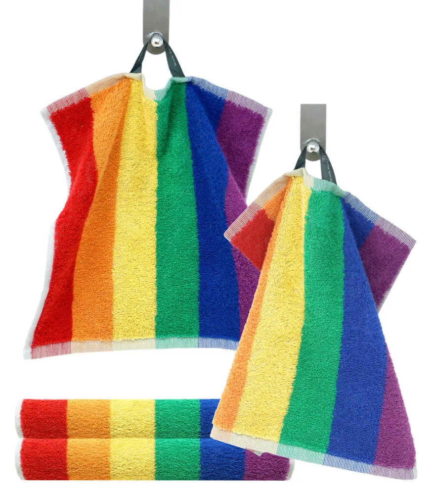 Regenbogen 4 Stück Waschlappen, Gästehandtücher klein 30x30 cm