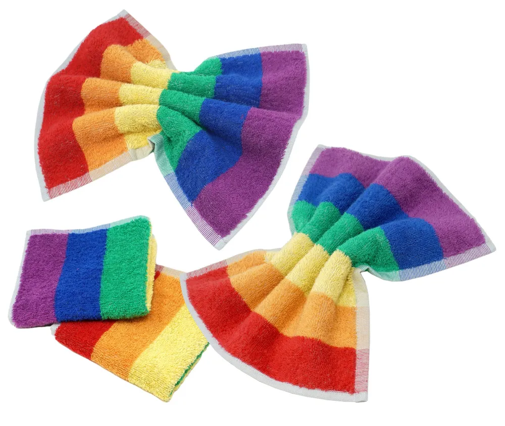 Regenbogen 4 Stück Waschlappen, Gästehandtücher klein 30x30 cm
