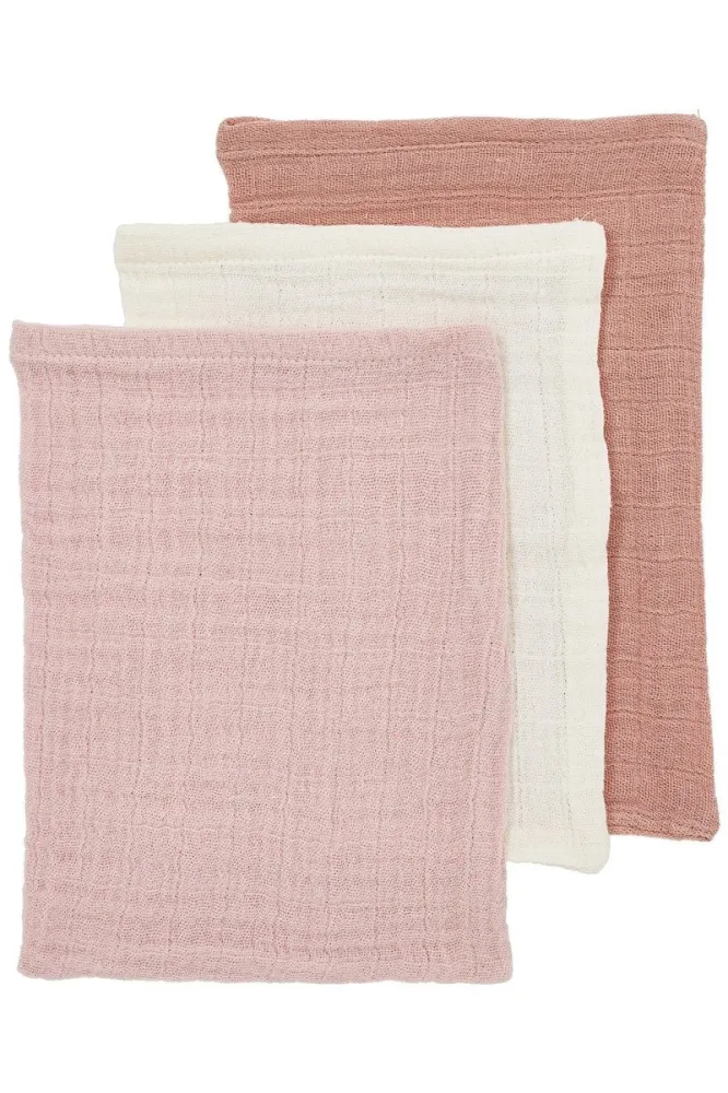 Meyco Waschlappen Soft Rose/Rose/Natural 20X17Cm 3Stk