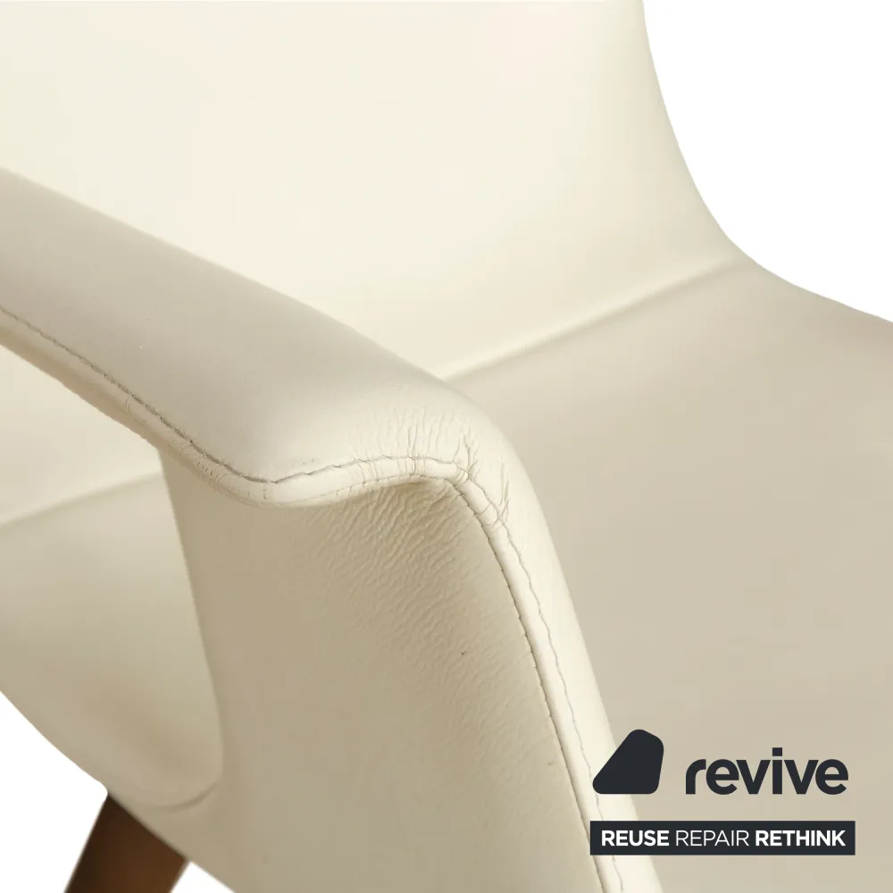4er Garnitur Hülsta D27 Leder Stuhl Creme