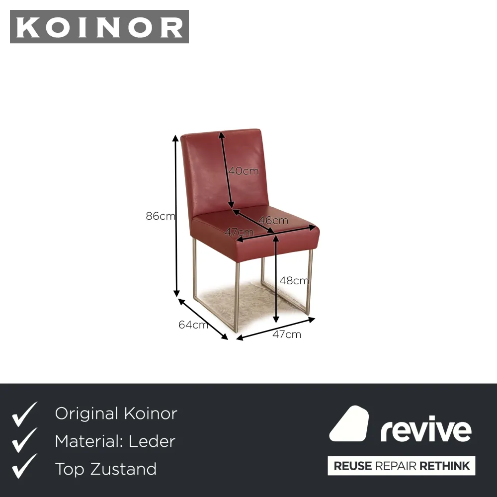 4er Garnitur Koinor Leder Stuhl Rot