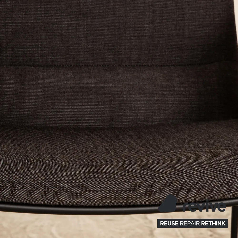 4er Garnitur ligne roset Bendchair Stoff Stuhl Grau Dunkelgrau inkl. Armlehne Esszimmer