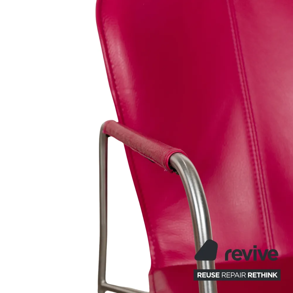 6er Garnitur Contur Leder Stuhl Pink