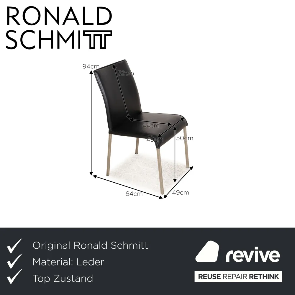 6er Garnitur Ronald Schmitt Leder Stuhl Schwarz Esszimmer