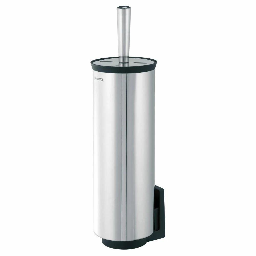 Brabantia WC Garnitur & Bürste De Luxe, Klobürste, Klobürstenhalter, Stahl, Brilliant Steel, 427169