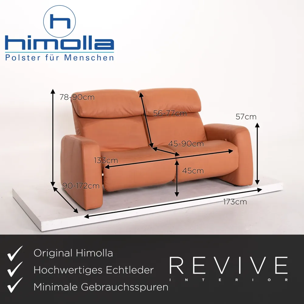 Himolla Leder Sofa Garnitur Terrakotta Orange 1x Dreisitzer 1x Zweisitzer 1x Sessel Relaxfunktion Funktion Outlet #13904