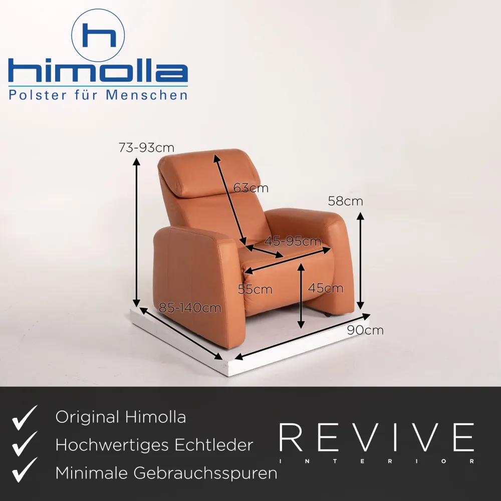 Himolla Leder Sofa Garnitur Terrakotta Orange 1x Dreisitzer 1x Zweisitzer 1x Sessel Relaxfunktion Funktion Outlet #13904