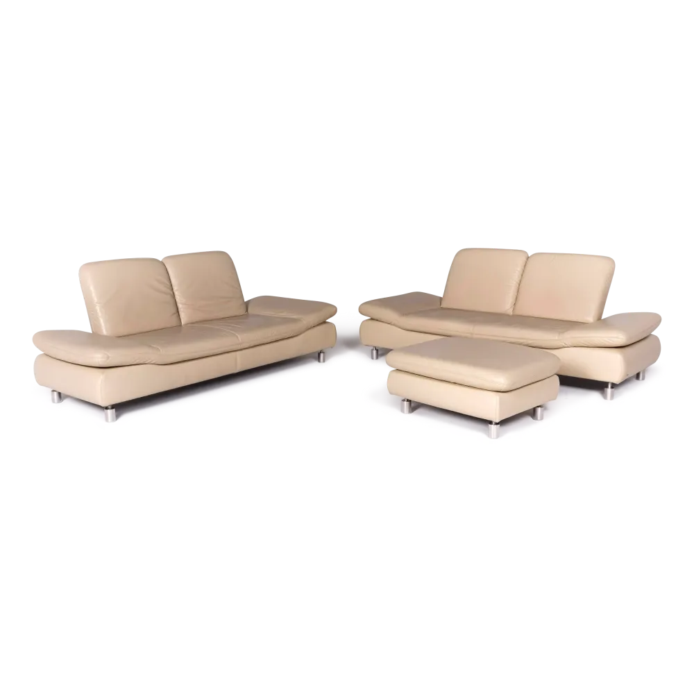 Koinor Rivoli Designer Leder Sofa Hocker Garnitur Echtleder Dreisitzer Couch #8686