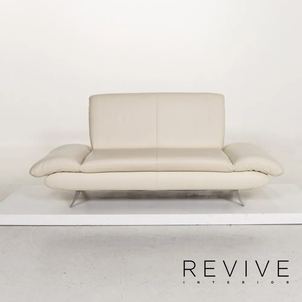 Koinor Rossini Leder Sofa Garnitur Creme 2x Zweisitzer Couch #13600